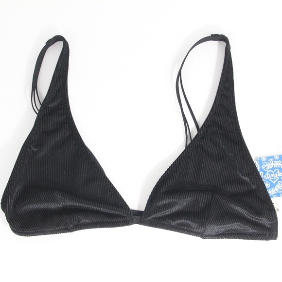 Free People Other - Free People Velvet Bralette Black Soft Bra NEW